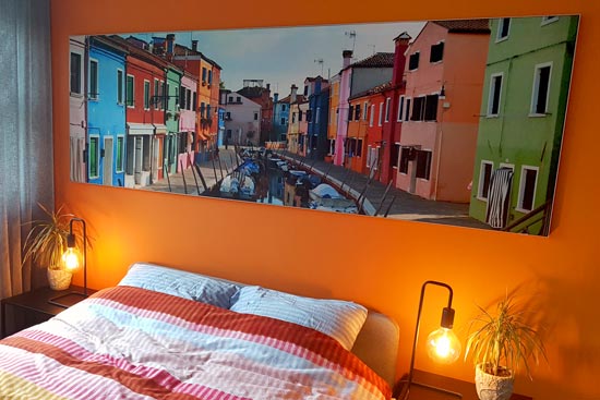 Wanddecoratie voor de slaapkamer: Burano schilderij foto in slaapkamer